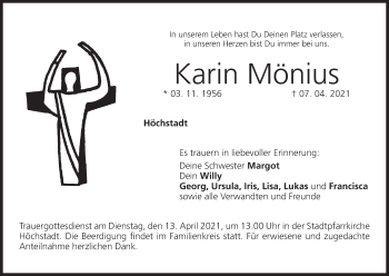 Anzeige von Karin Mönius von MGO