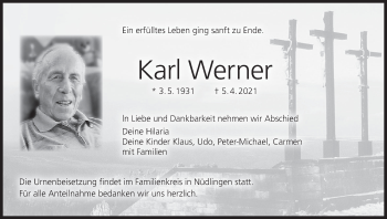 Anzeige von Karl Werner von MGO