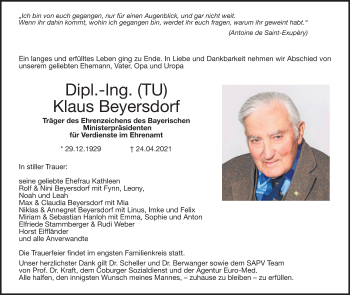 Anzeige von Klaus Beyersdorf von MGO