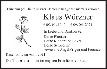 Anzeige von Klaus Würzner von MGO