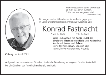Anzeige von Konrad Fastnacht von MGO