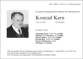 Anzeige von Konrad Kern von MGO