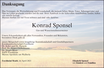 Anzeige von Konrad Sponsel von MGO