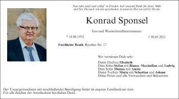 Anzeige von Konrad Sponsel von MGO
