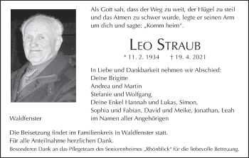 Anzeige von Leo Straub von MGO
