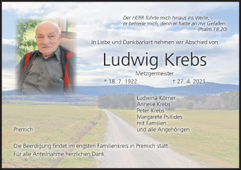 Anzeige von Ludwig Krebs von MGO