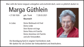 Anzeige von Marga Güthlein von MGO