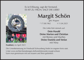 Anzeige von Margit Schön von MGO