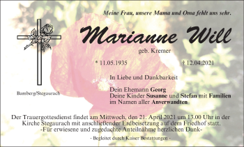 Anzeige von Marianne Will von MGO
