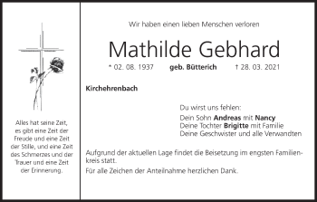 Anzeige von Mathilde Gebhard von MGO