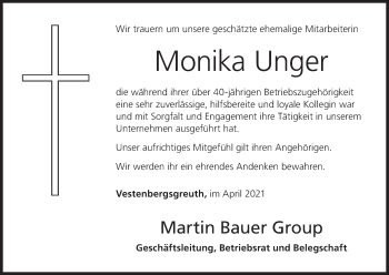 Anzeige von Monika Unger von MGO