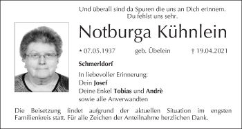 Anzeige von Notburga Kühnlein von MGO
