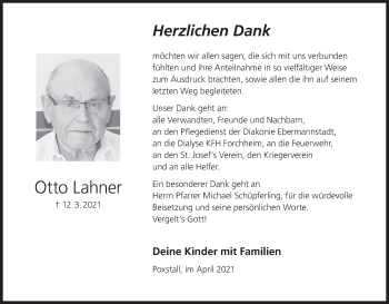 Anzeige von Otto Lahner von MGO