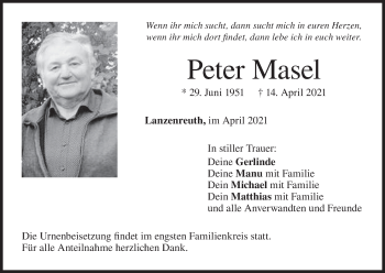 Anzeige von Peter Masel von MGO