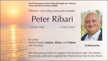 Anzeige von Peter Ribari von MGO