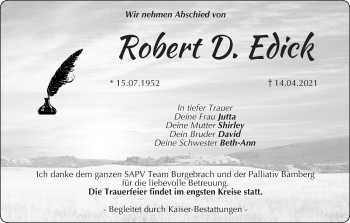 Anzeige von Robert D. Edick von MGO