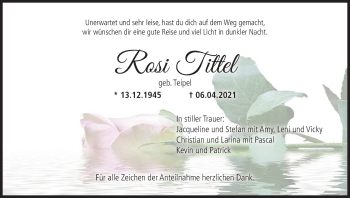 Anzeige von Rosi Tittel von MGO
