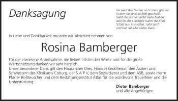 Anzeige von Rosina Bamberger von MGO