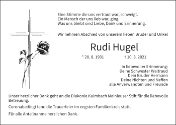 Anzeige von Rudi Hugel von MGO