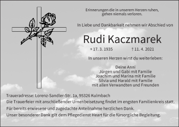 Anzeige von Rudi Kaczmarek von MGO