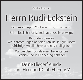 Anzeige von Rudolf Eckstein von MGO
