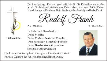 Anzeige von Rudolf Frank von MGO