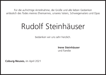 Anzeige von Rudolf Steinhäuser von MGO
