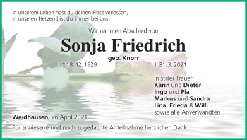Anzeige von Sonja Friedrich von MGO