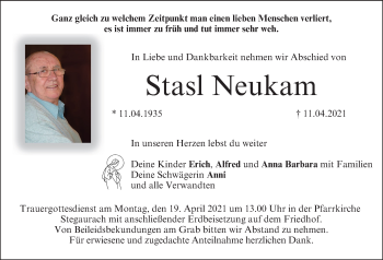 Anzeige von Stasl Neukam von MGO