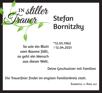 Anzeige von Stefan Bornitzky von MGO