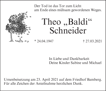 Anzeige von Theo Schneider von MGO