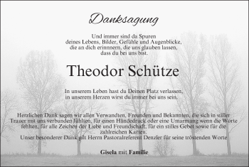 Anzeige von Theodor Schütze von MGO