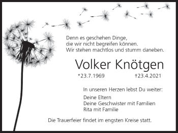 Anzeige von Volker Knötgen von MGO