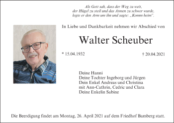 Anzeige von Walter Scheuber von MGO
