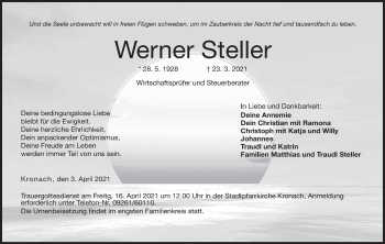 Anzeige von Werner Steller von MGO