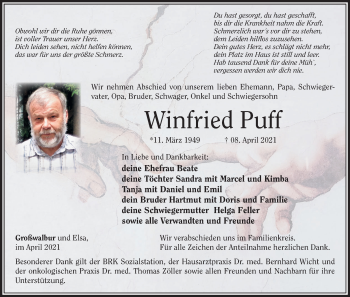 Anzeige von Winfried Puff von MGO