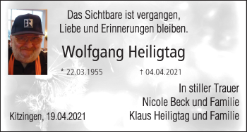 Anzeige von Wolfgang Heiligtag von MGO