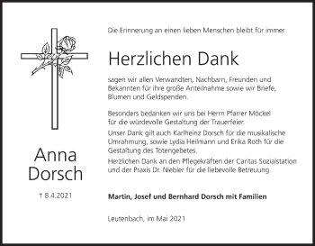 Anzeige von Anna Dorsch von MGO