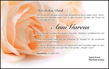 Anzeige von Anni Gareus von MGO