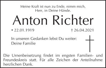 Anzeige von Anton Richter von MGO