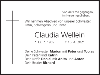 Anzeige von Claudia Wellein von MGO