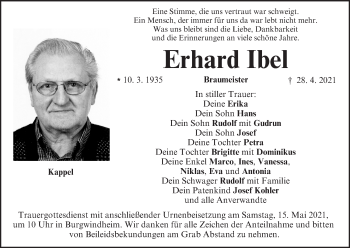 Anzeige von Erhard Ibel von MGO