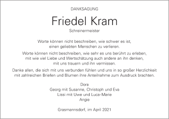 Anzeige von Friedel Kram von MGO