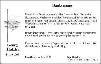 Anzeige von Georg Hutzler von MGO