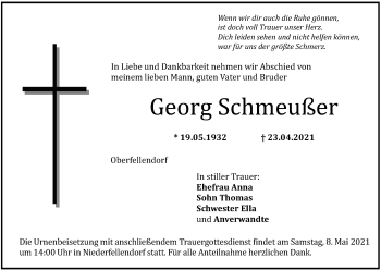 Anzeige von Georg Schmeußer von MGO