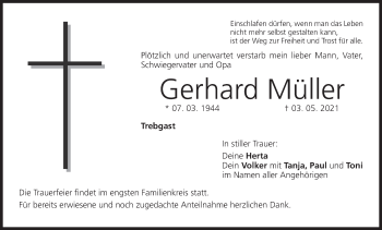 Anzeige von Gerhard Müller von MGO