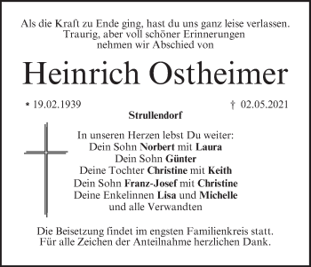 Anzeige von Heinrich Ostheimer von MGO