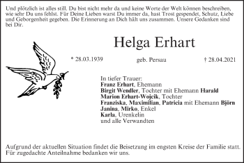 Anzeige von Helga Erhart von MGO