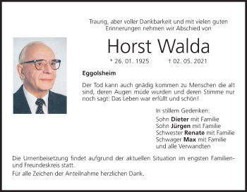 Anzeige von Horst Walda von MGO