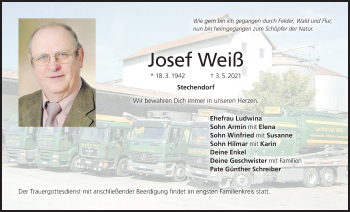 Anzeige von Josef Weiß von MGO